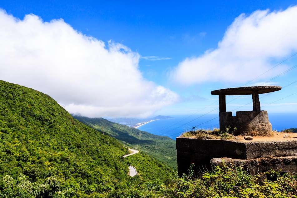 War time gun tower on crest of the Hai Van Pass