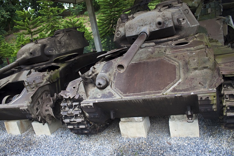 Old French tanks in Dien Bien Phu