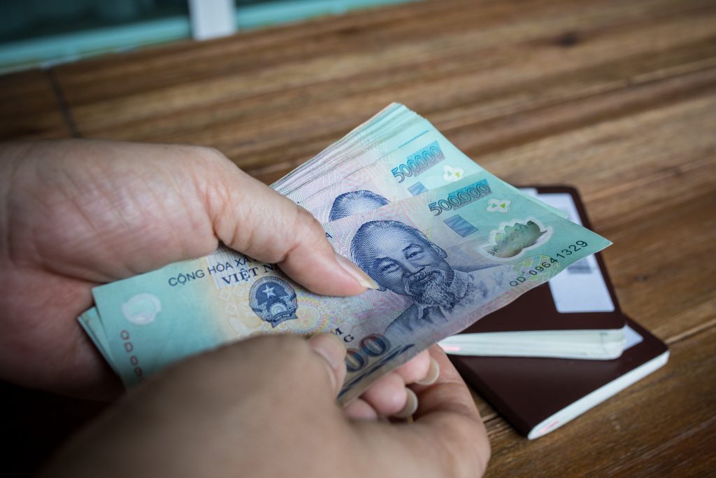 Vietnam dong bank note