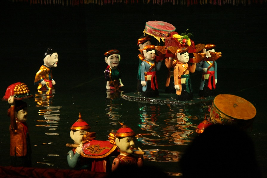 A scene from the famous Vietnamese water puppetry show 