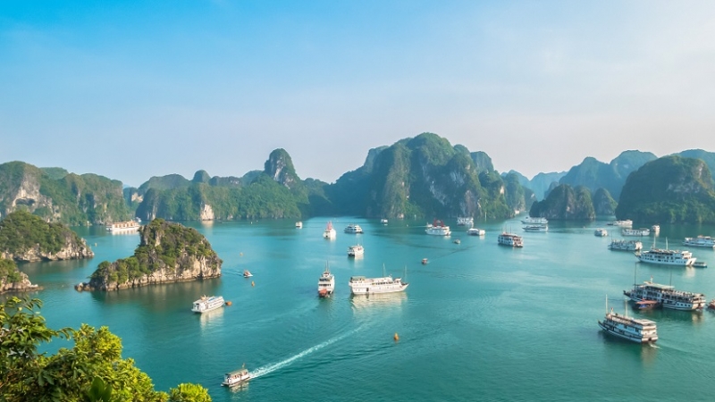 Beautiful view of Halong Bay from the Ti Top Island