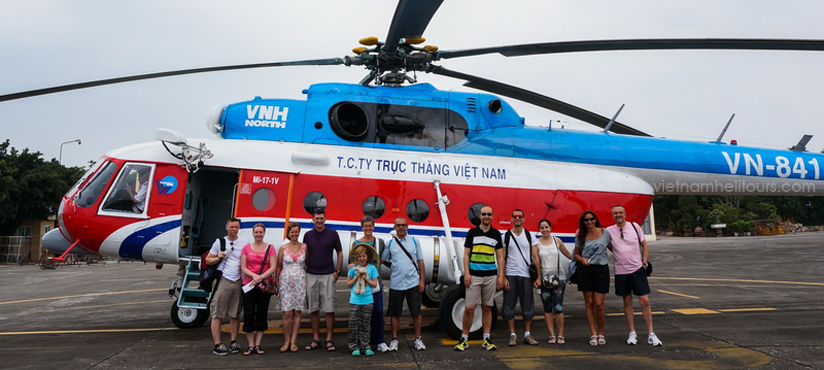 Helicopter tour in Halong Bay (We are thanks for the photo from vietnamhelitours.com)