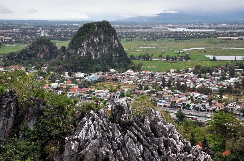View from the Marble mountains in Da Nang city