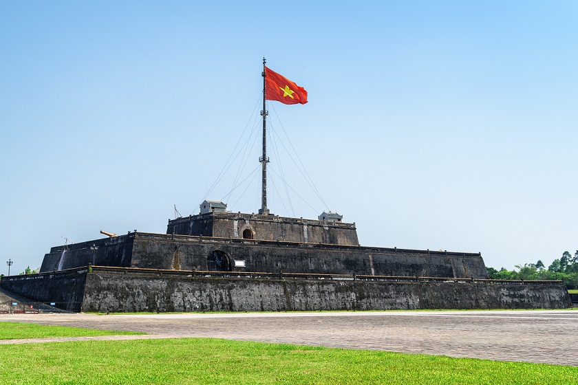 Vietnam flag tower in the Ancient Hue Citadel