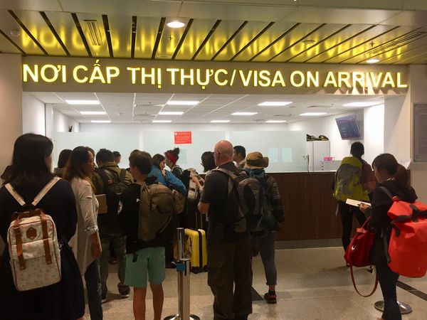 Vietnam visa on arrival desk in Da Nang airport