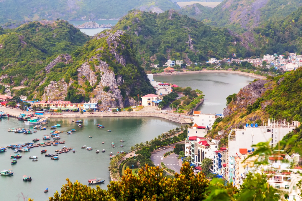 A view of Cat Ba Island Port