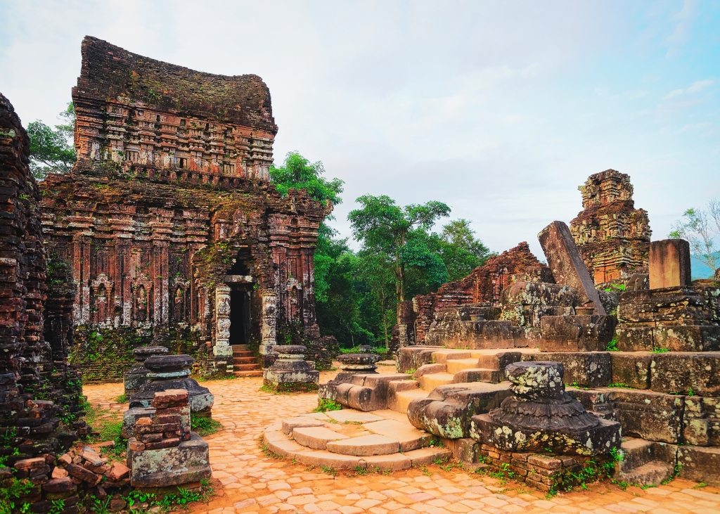 Ruins of Old Cham Temple in My Son Sanctuary
