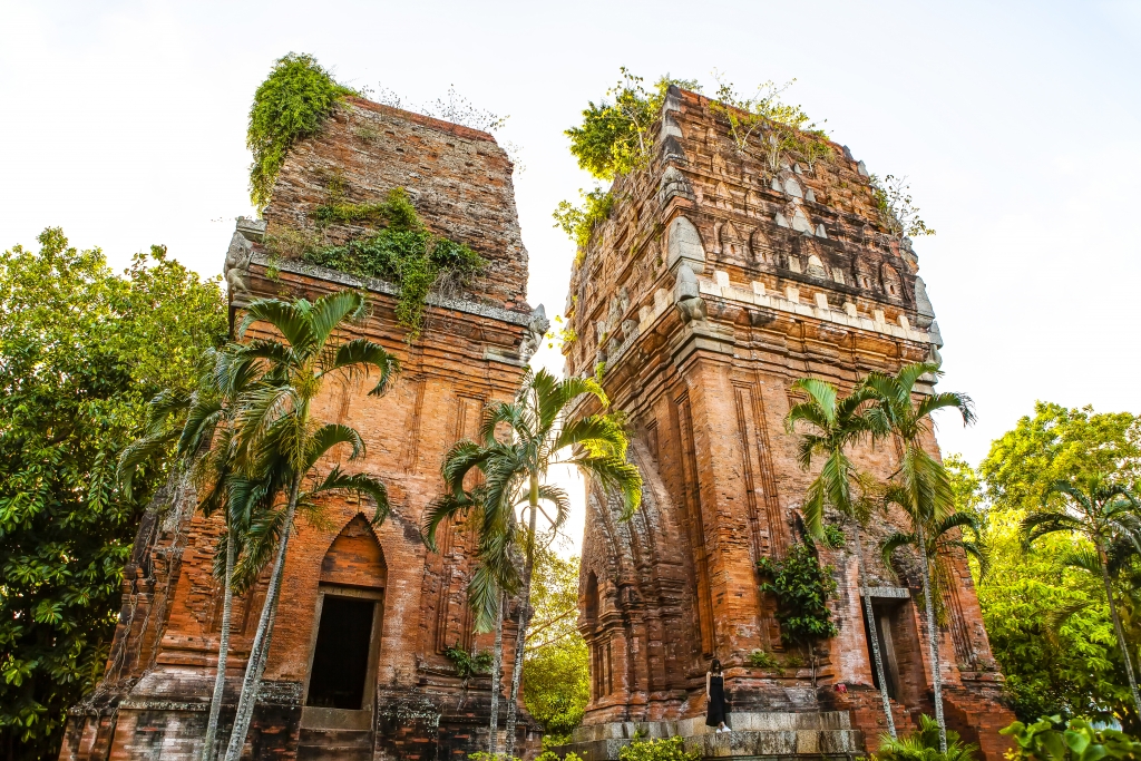 Twin towers - an ancient architecture of Cham in Quy Nhon city, Binh Dinh