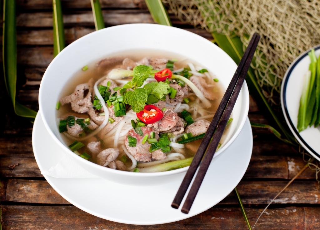 Traditional Vietnamese beef soup - pho bo