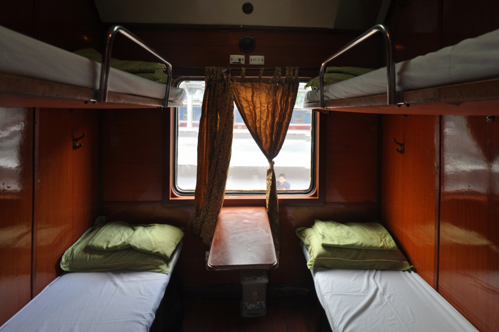 Sleeper compartment on the TN2 train from Ho Chi Minh city to Hanoi