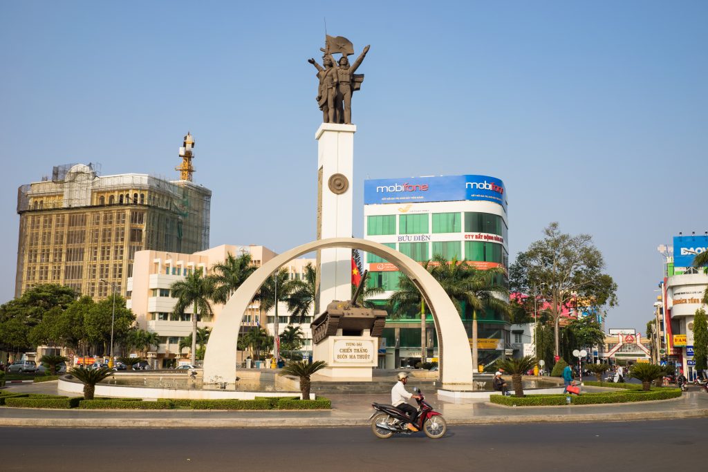 Victory monument of a T-54 Tank in central point of Buon Ma Thuot city